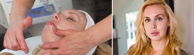 CT blogger, Valentine Everly getting a facial at Esana