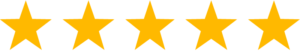 5 yellow stars depicting a 5-star rating